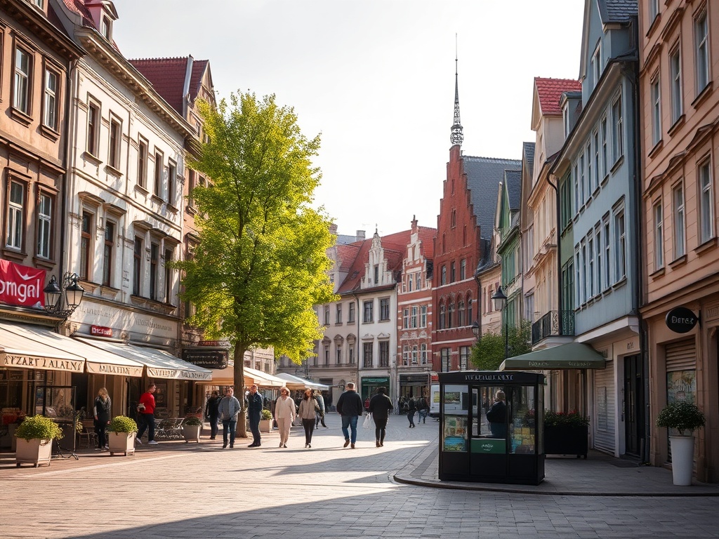 Infografika przedstawiająca symboliczne drogi i boisko do futsalu w Brzegu, ilustrująca temat robot drogowych i sportowych wydarzeń w mieście.